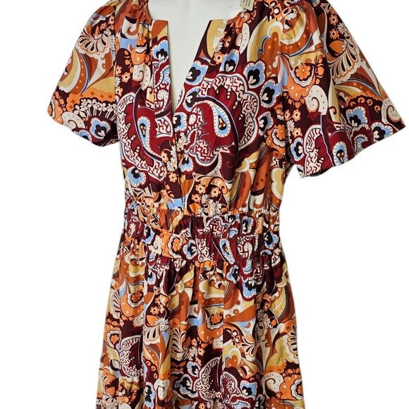 Anthropologie The Somerset Maxi Dress, Smocked, Tiered, V-Neck, Cotton, Size M - Picture 4 of 9